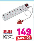 Ellies 8 Way Surge Multi Plug