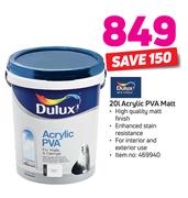 Dulux 20Ltr Acrylic PVA Matt