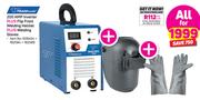 Tradeweld 200 AMP Inverter Plus Flip Front Welding Helmet Plus Welding Gloves-For All