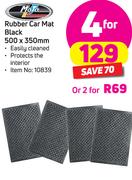 Moto Quip Rubber Car Mat Black-4 X 500 X 350mm
