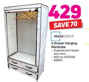Mainstays 4 Drawer Hanging Wardrobe