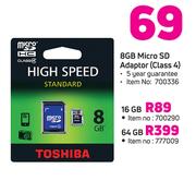 Toshiba 16 GB Micro SD Adaptor Class 4