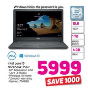 Dell Windows I3 Notebook 3567