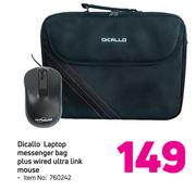 Dicallo Laptop Messenger Bag Plus Wired Ultra Link Mouse