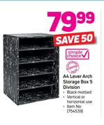 Simple Choice A4 Lever Arch Storage Box 5 Division