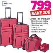 Mainstays 4 Piece Red Travel Set