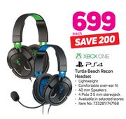 Xbox One PS4 Turtle Beach Recon Headset-Each