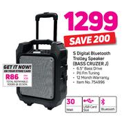 S Digital Bluetooth Trolley Speaker(Bass Cruzer J)