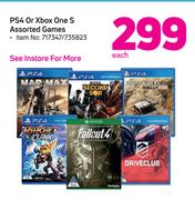 PS4 Or Xbox One S Games-Each