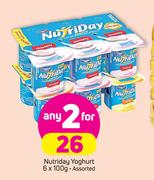 Nutriday Yoghurt Assorted-2 x 6 x 100g