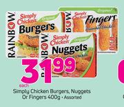 Simply Chicken Burgers, Nuggets Or Fingers Assorted-400g Each