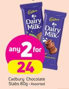 Cadbury Chocolate Slabs-2x80g