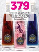 Mirari Pink Gin Damask Rose-750ml/Blue Gin Orient Spice-750ml/Amber Gin Afri Botanics 750ml-Each