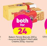 Bakers Tennis Biscuits-200g & Bakers Red Label Creams 200g-For Both