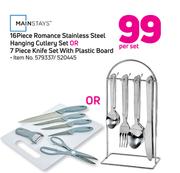 Mainstays 16 Piece Romance Stainless Steel Hanging Cutlery Set Or 7 Piece Knife Set With Plastic Boa