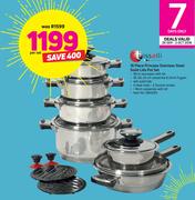 Tissolli 16 Piece Princess Stainless Steel Solid Lids Pot Set-Per Set