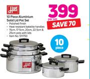 Hart 10 Piece Aluminium Solid Lid Pot Set-Per Set