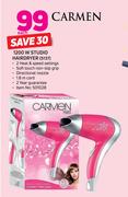 Carmen 1200W Studio Hairdryer-Each