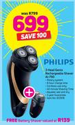 Philips 3 Head Gents Rechargeable Shaver(At-790)+Free Battery Shaver