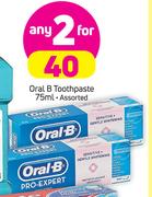 Oral-B Toothpaste Assorteed-2 x 75ml
