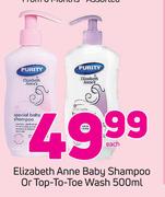 Elizabeth Anne Baby Shampoo Or Top To Toe Wash-500ml Each