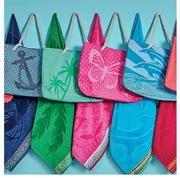Always Home Dolphin Embossed Velour Beach Bags-Each
