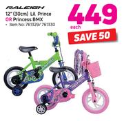 Raleigh 12" 30cm Lil Prince Or Princess BMX-Each