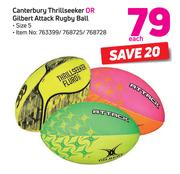 Canterbury Thrillseeker Or Gilbert Attack Rugby Ball Size 5-Each