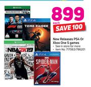 PS4 Or Xbox One S Games (New Release)-Each