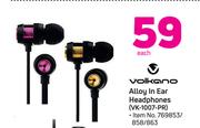 Volkano Alloy In Ear Headphones VK-1007-PR-Each