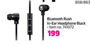 Bluetooth Rush In Ear Headphone Black