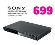 Sony Midi Size DVD Player With USB DVP SR-370
