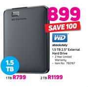 WD Absolutely 1 TB 2.5" External Hard Drive