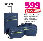 Fusion 3 Piece Blue Travel Set