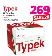 Typek A4 Paper Box 5x 500 Sheet White