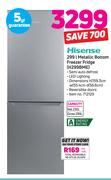 Hisense 299Ltr Metallic Bottom Freezer Fridge H299BME