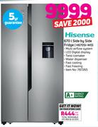 Hisense 670Ltr Side By Side Fridge H970SI-WD