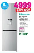 Hisense 420Ltr Metallic Fridge/Freezer H420BMEI-WD