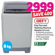 Defy 8Kg Top Load Washing Machine Metallic DTL145