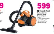 Bennett Read Bagless Cylinder Vacuum Cleaner Zoom Compact