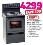 Defy 4 Solid Plate Stove Black DSS-494