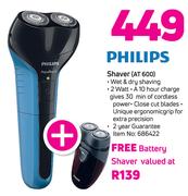 Philips Shaver AT 600 Free Philips Battery Shaver