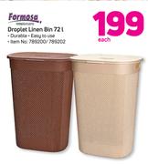 Formosa 72Ltr Droplet Linen Bin-Each