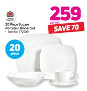 Always Home 20 Piece Square Porcelain Dinner Set-Per Set