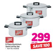Hart 6 Piece Aluminium Solid Lid Pot Set-Per Set