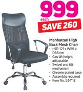 Manhattan High Back Mesh Chair-Each