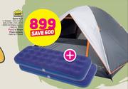 Camp Master Dome 420 + 2 x Single Flock Airbeds