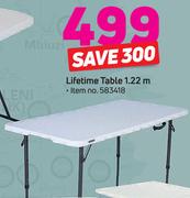 Lifetime Table 1.22m