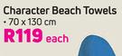 Character Beach Towels 70X130cm-Each
