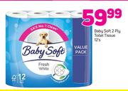 Baby Soft 2 Ply Toilet Tissue-12's